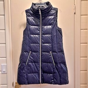 My Anorak Women's Navy Blue Long Puffer Vest size Medium